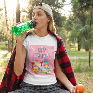 Feliz Regalos De Cumpleaños En Camiseta Rosa