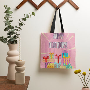 Feliz Regalos De Cumpleaños En La Bolsa De Tote Ro