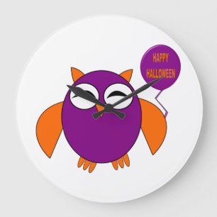 Feliz reloj de pared de búho Fiesta de Halloween