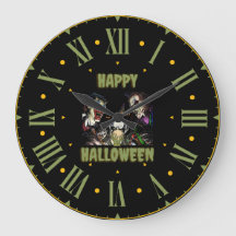 Feliz reloj de pared de halloween