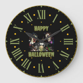 Feliz reloj de pared de halloween
