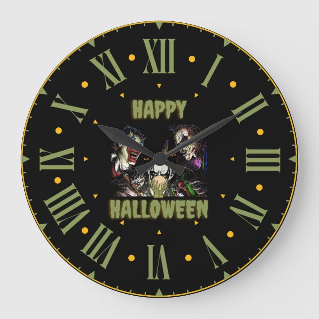 Feliz reloj de pared de halloween (Anverso)