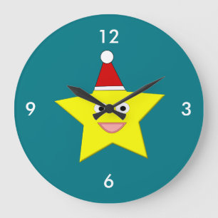 Feliz Reloj de pared de Star para pequeños Navidad