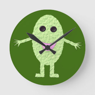 Feliz reloj de pared de uva verde