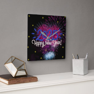 feliz reloj de pared del año 2025