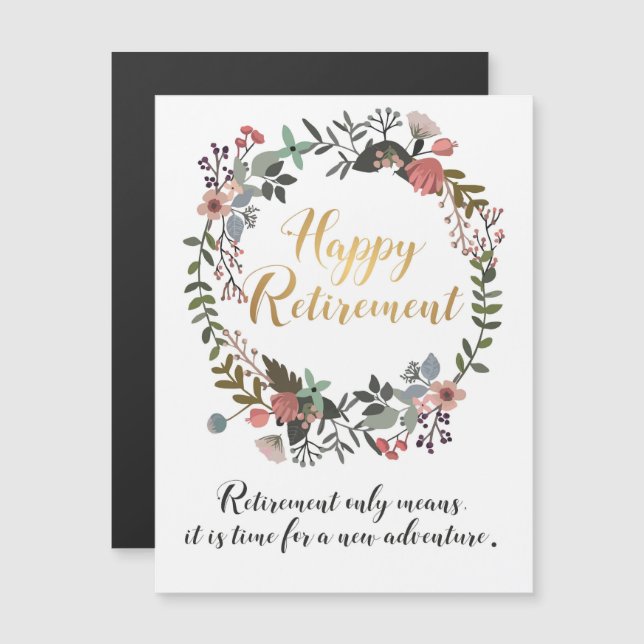 Feliz retiro Felicitaciones Deseos Regalo (Anverso/Reverso)