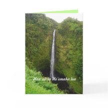 Feliz retiro, Hawaiian, Akaka Falls, tarjeta