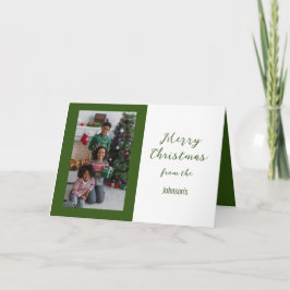 Feliz retrato navideño, tarjeta plegada de 5" x 7"