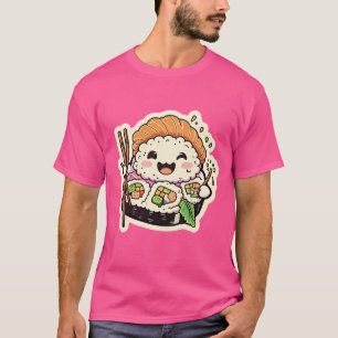 Feliz Roll de Sushi - Camiseta Cuta y Jugadora De