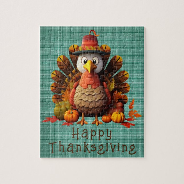 Feliz rompecabezas de Acción de Gracias Turquía (Vertical)