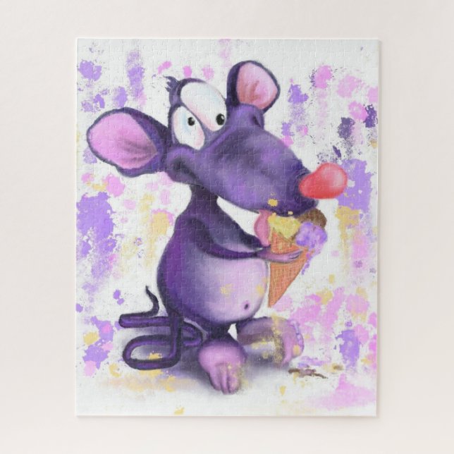 Feliz rompecabezas de crema de hielo morado para e (Vertical)