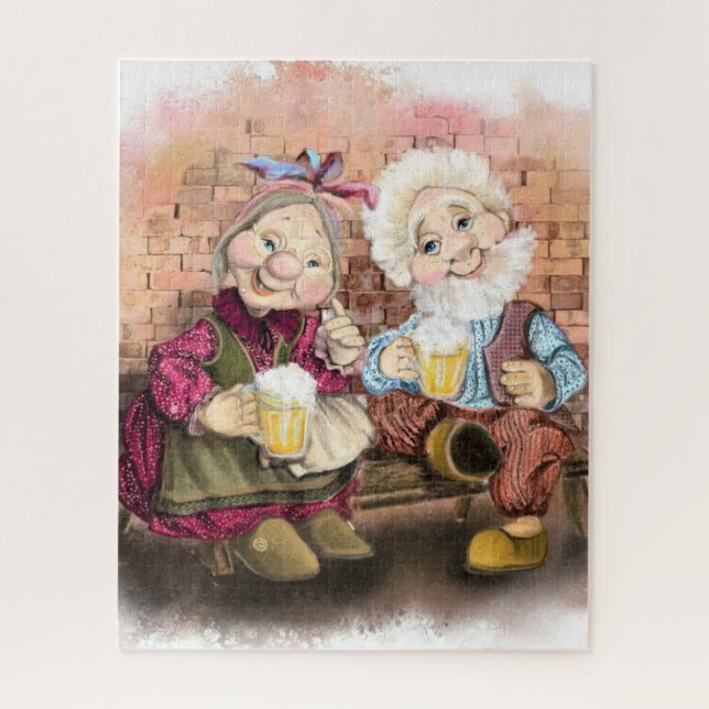 Feliz rompecabezas de la abuela y el abuelo (Vertical)