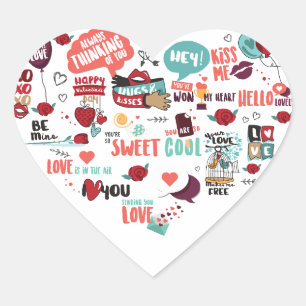 Feliz San Valentín gracioso Pegatinas Ilustracione