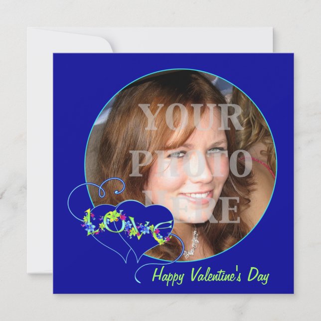 Feliz San Valentín, tarjeta de fotos de amor (Anverso)