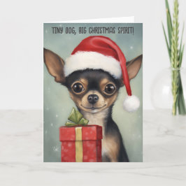 Feliz Santa Chihuahua con Tarjeta de Navidad de Re
