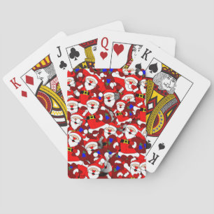 feliz santa jugando cartas