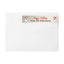 Feliz Santas Felices Fiestas Silver Return Address