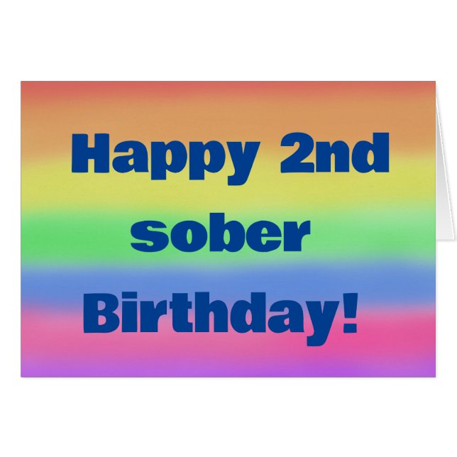 Feliz segundo cumpleaños sobrio (Anverso (Horizontal))