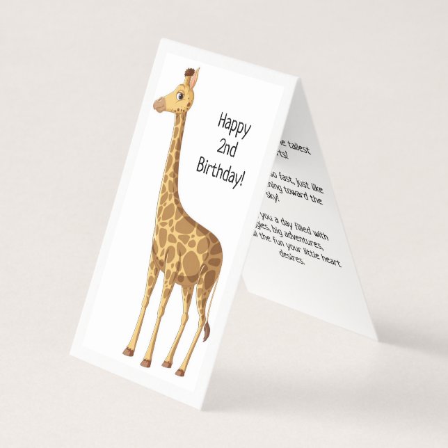 Feliz segundo cumpleaños - Tarjeta para niños (Anverso)