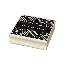 Feliz sello de goma de Hanukkah