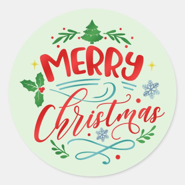 Feliz Sello para sobres navideño (Anverso)