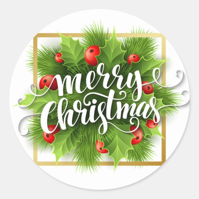 Feliz Sello para sobres navideño (Anverso)