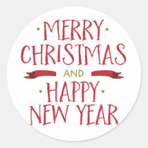 Feliz Sello para sobres navideño