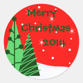 Feliz Sello para sobres navideño o Pegatinas de va