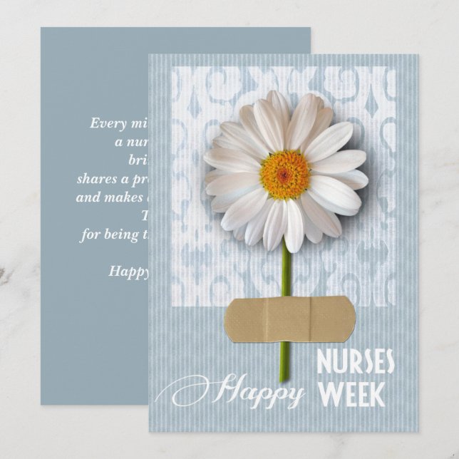 Feliz Semana de las Enfermeras. Tarjeta de saludo  (Anverso / Reverso)