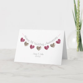 Feliz sétimo aniversario Boda tarjeta de corazón