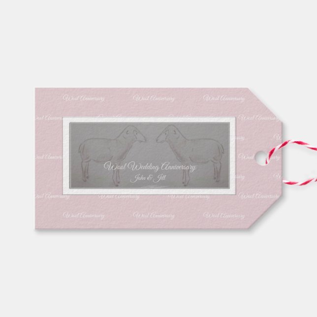 Feliz sétimo aniversario de lana etiqueta de regal (Frente (Horizontal))