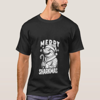 Feliz Sharkmas Femenino Camiseta Divertida de Tibu