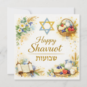 Feliz Shavuot Hebreo, Estrella de David, Lácteos,