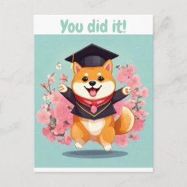 feliz shiba inu graduación - tarjeta de graduación