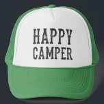Feliz sombrero para camioneros Camper<br><div class="desc">Camper feliz en una tipografía de inspiración vintage,  sombrero de camionero</div>