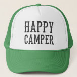 Feliz sombrero para camioneros de Camper<br><div class="desc">Camper feliz en una tipografía de inspiración vintage,  sombrero de camionero</div>