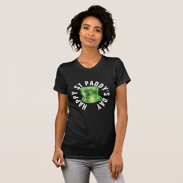 Feliz St Paddy con camiseta de Tophat Verde (Anverso completo)