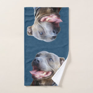 Feliz Staffordshire Bull Terrier, toalla de mano