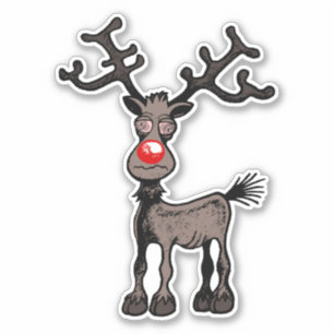 Feliz Stressmas con Rudolph el Reno Pegatina