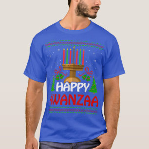Feliz suéter de los Navidades feos de Kwanzaa, cel