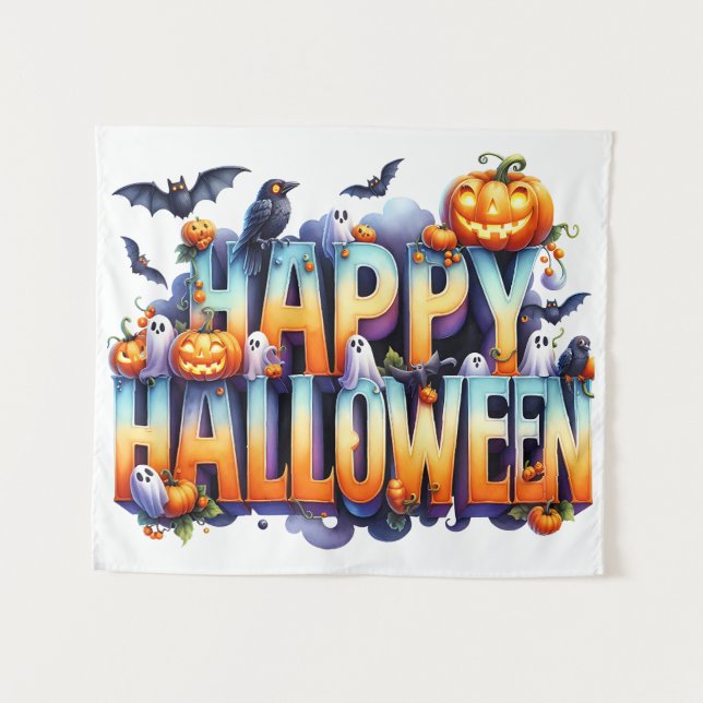 Feliz Tapiz de Halloween (Anverso (horizontal))