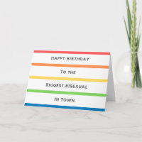 Feliz tarjeta bisexual del cumpleaños LGBT - arco