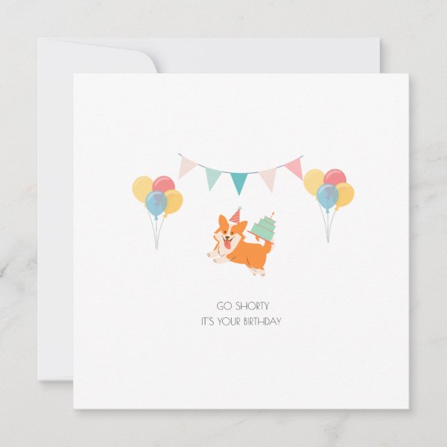 FELIZ TARJETA CORGI DE CUMPLEAÑOS (Anverso)