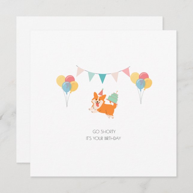 FELIZ TARJETA CORGI DE CUMPLEAÑOS (Anverso / Reverso)