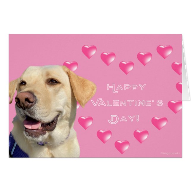 Feliz tarjeta de amor de los corazones de los perr (Anverso (Horizontal))