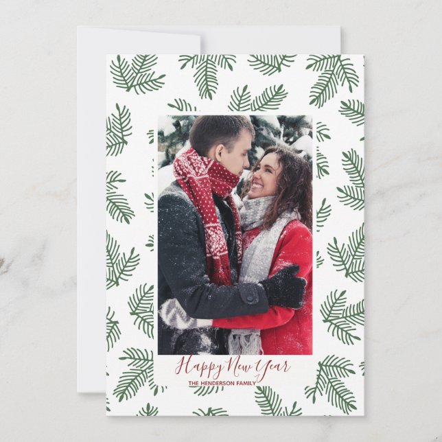 feliz tarjeta de año nuevo ramo de vacaciones de i (Anverso)