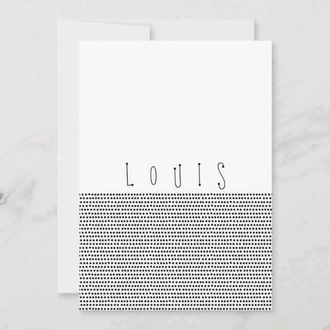 FELIZ | Tarjeta de anuncio de nacimiento con punto (Anverso)