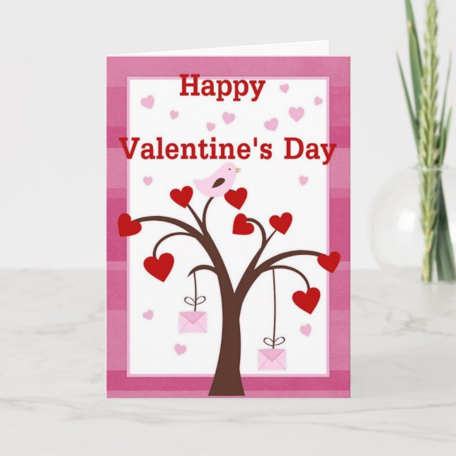 Feliz tarjeta de árbol de amor de San Valentín (Anverso)