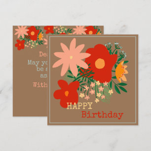 FELIZ Tarjeta de bienvenida de cumpleaños flor bei