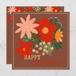 FELIZ Tarjeta de bienvenida de cumpleaños flor ori